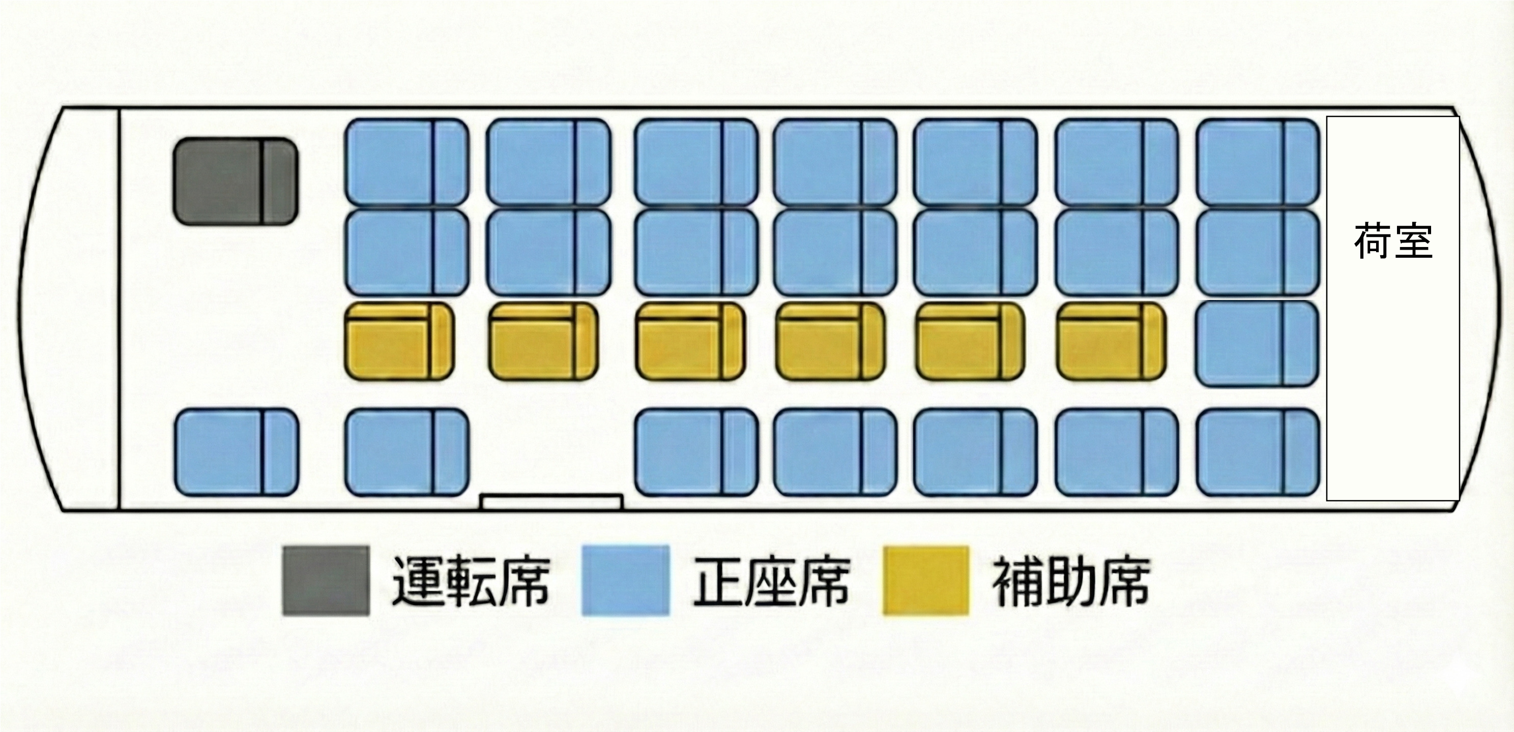 28-seat micro-type medium bus seating chart with regular and auxiliary seats